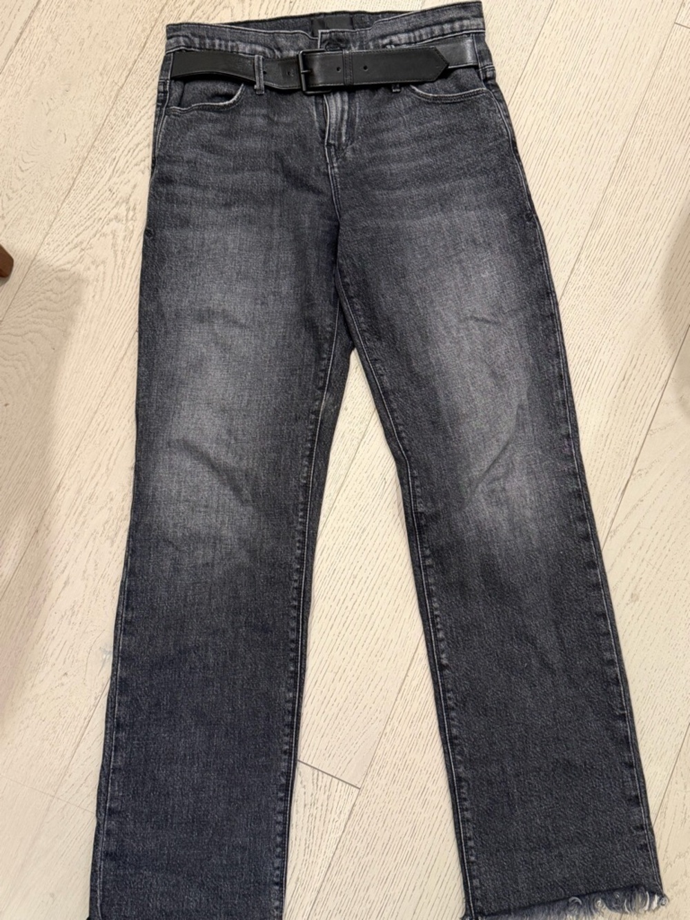 Women Straight Black Washed Jeans